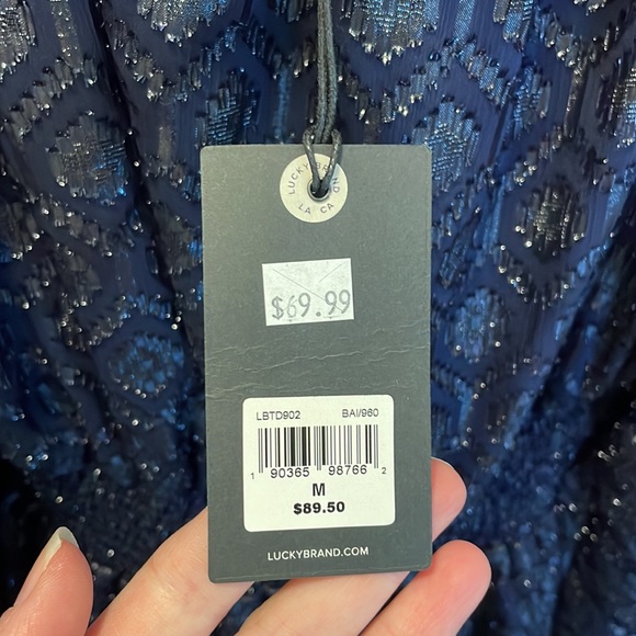 Blue off the shoulder dress. - Picture 6 of 6